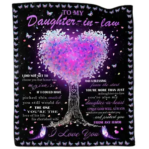 Daughter in Law Gifts, Gifts for Daughter in Law, Birthday Gifts, Valentine's Day Gifts for Daughter in Law Throw Blanket 60X50