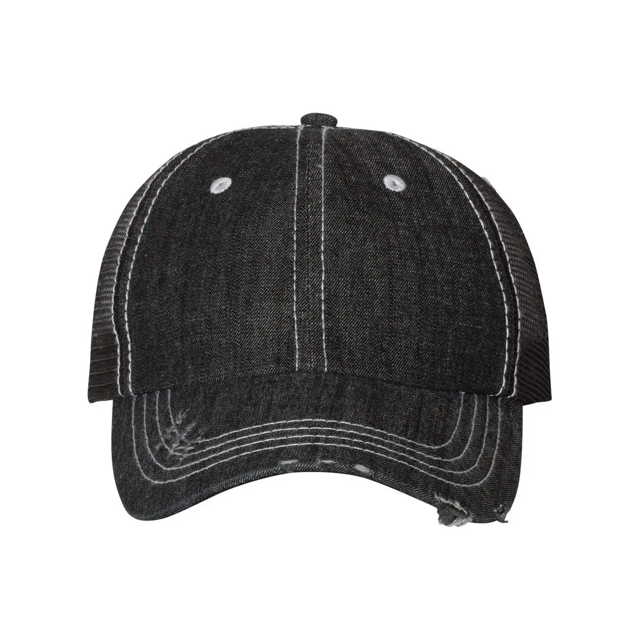 Mega Cap Herringbone Contrast Stitch Trucker Cap