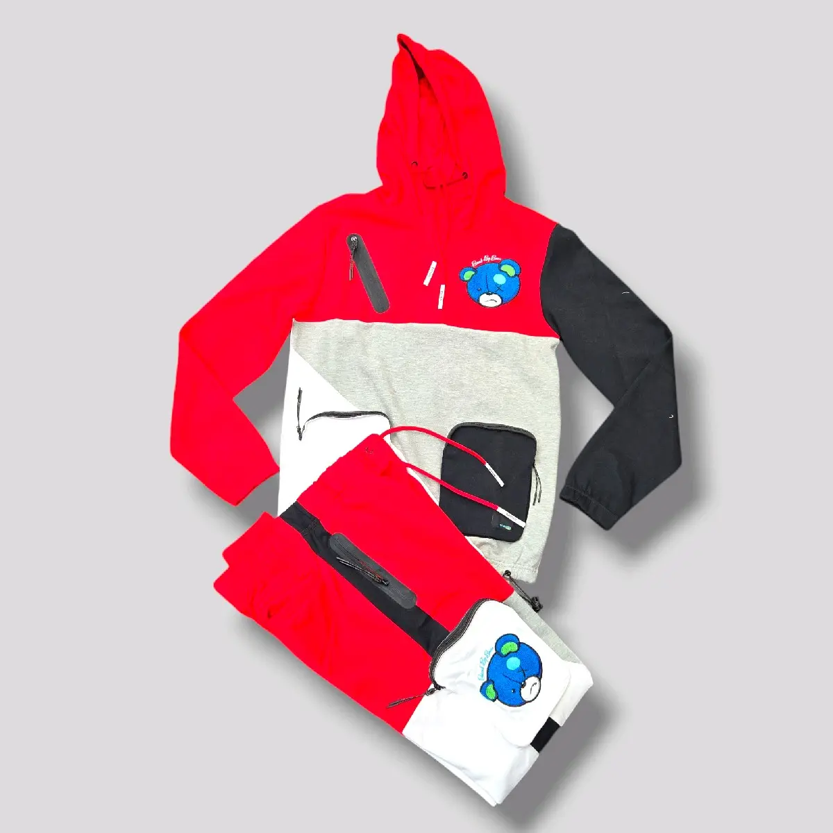 Men pockets joggers set