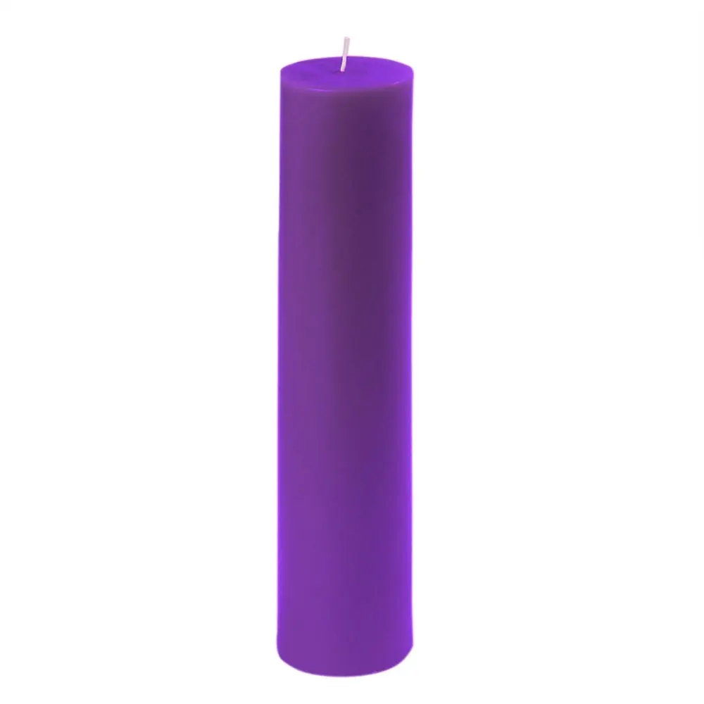 Purple Cylinder Colored Wax Pillar Candles - 2-Pack 9"h x 2"d Hand-Poured Home Decor Accessories, Room Decorations, Create Lovable Aura, Ideal Gift for Loved Ones, Colored Wax Candles