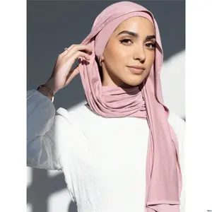 Modest , Lightweight 1pc Cap Hijab 1pc Modal Breathable Color Solid Set Hijab Matching 2pcs Jersey Underscarf , Soft Fabric : Tube Style + Modal Bandana Scarf Daily Wear