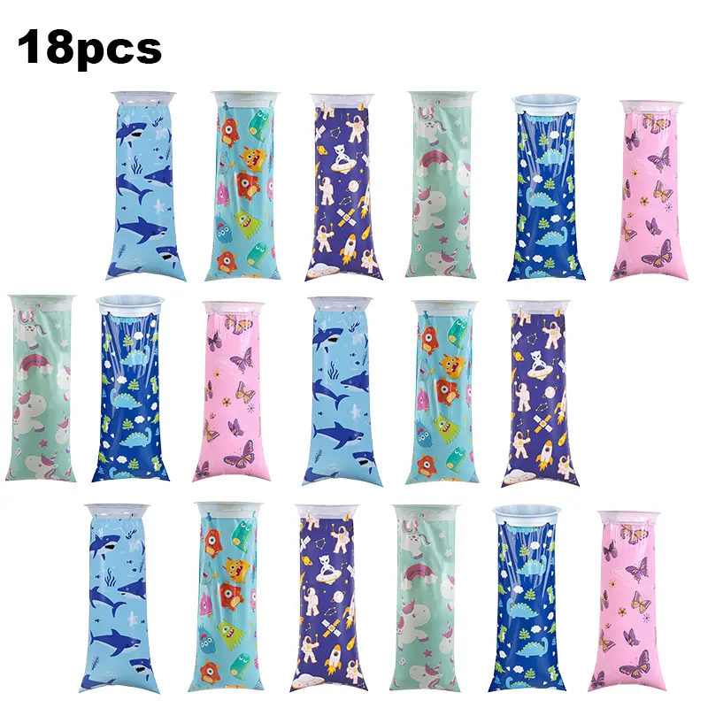 Unicorn Children’s Disposable Vomit Bags, Pack of 18 – Leakproof Vomit Bags for Relief from Childhood Sports-Related Illnesses, Travel-Friendly Throw-In Solution for Cars, Airplanes, and Road Trips, Degradable Trash Bags, Leak-Proof