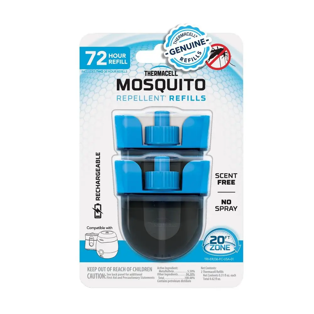 Thermacell 72hr Rechargeable Mosquito Electronic Diffuser & Lantern Refill: Outdoor Area Protection Metofluthrin 5.5%
