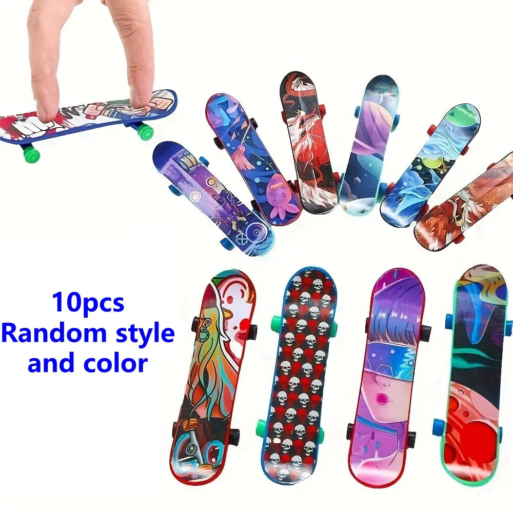 10pcs Finger Skateboards Mini Fingerboards Wheel, Trendy Party Decor & Party Favors, Cool Birthday Gifts for Boys Girls, Ideal Easter Basket Stuffers, Classroom Rewards & Holiday Party Decorations
