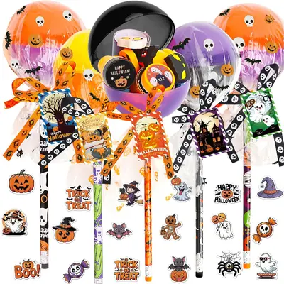 JOYIN 96 Pcs Halloween Pencils And Rulers Stationery Set Included 48Pcs...