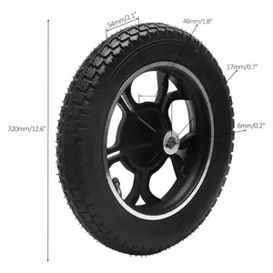 12 1/2 x 2 1/4 Electric Rear Wheelchair Wheel Assembly, 62-203 12x2.25/2.50 Solid Tire with Wheel Hub 4PR – Replacement for Wheelchair Walker Scooter Transport Chair Mobility