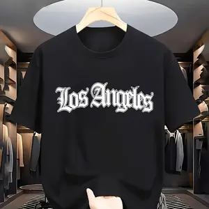 1pcs Los Angeles Iron-On Patches, White PVC Heat Transfer Decals for T-Shirts, Jeans, Backpacks - DIY Washable Sew-On Decor with Embroidered Design
