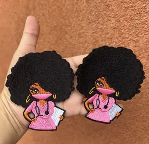 Cute Nurse Iron On Patches ( 2PCS ) for clothing , Jacket , Hoodie , DIY , Regular Iron