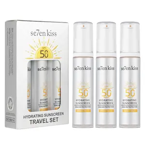 Moisturizing Sunscreen Set, 3-Piece Facial and Body Sun Protection, Waterproof and Sweat-Resistant, 1 Box Pack, Ideal for Daily Use