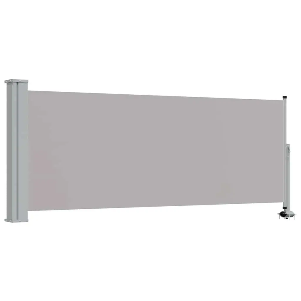 vidaXL Patio Retractable Side Awning Outdoor Garden Balcony Privacy Terrace Screen Sunshade Blind Divider 39.4"x118.1" Gray 45186