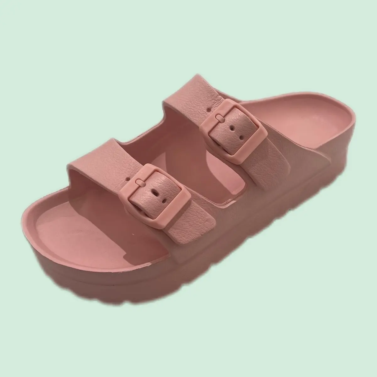 Women's Flat Slides Sandals - EVA Upper, Round Toe, Lightweight Slip-On Casual Slippers, Walking Shoes for Summer