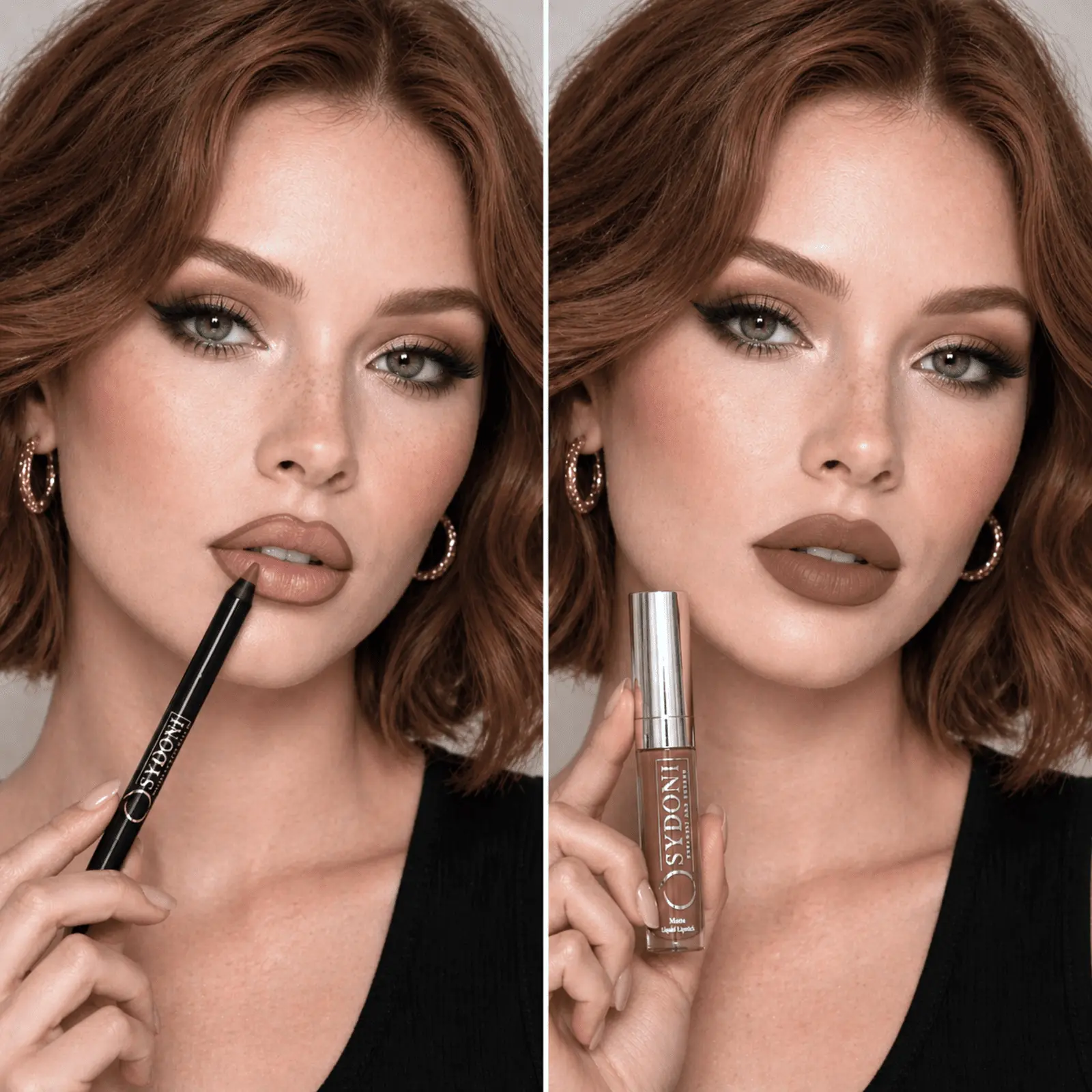 SYDONI CHESTNUT MATTE LIP DUO - Chestnut Matte liquid Lipstick with Chocolate Lip Pencil