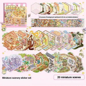 Christmas Gift,Cute Kids Educational Toy Sticker Set, Creative Hand Account Stickers, Christmas Halloween Gifts, Mini Scene Decoration Kit, Crafting Kit, Sticker Packs