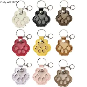 Dog Fur Storage Keychain, Cute Leather Keychain Pet Hair Keepsake Keyring, Unique Memorial Collection Key chain, Pet Memorial Gifts for Bag Purse Paw Charm Key Holder, Keychain For Bags