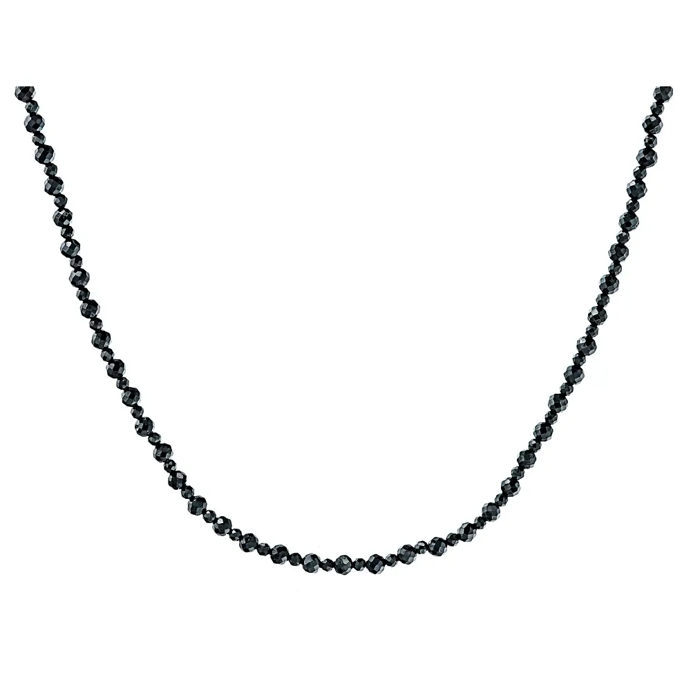 JTV Black Spinel Rhodium Over Sterling Silver Necklace