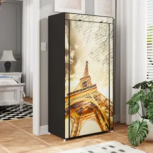 Large Capacity Shoe Rack Organizer with 10 Layers Dustproof Cover Stable Steel Frame Floor Standing Shoe Cabinet Storage for Entryway Bedroom Closet Storage Organization