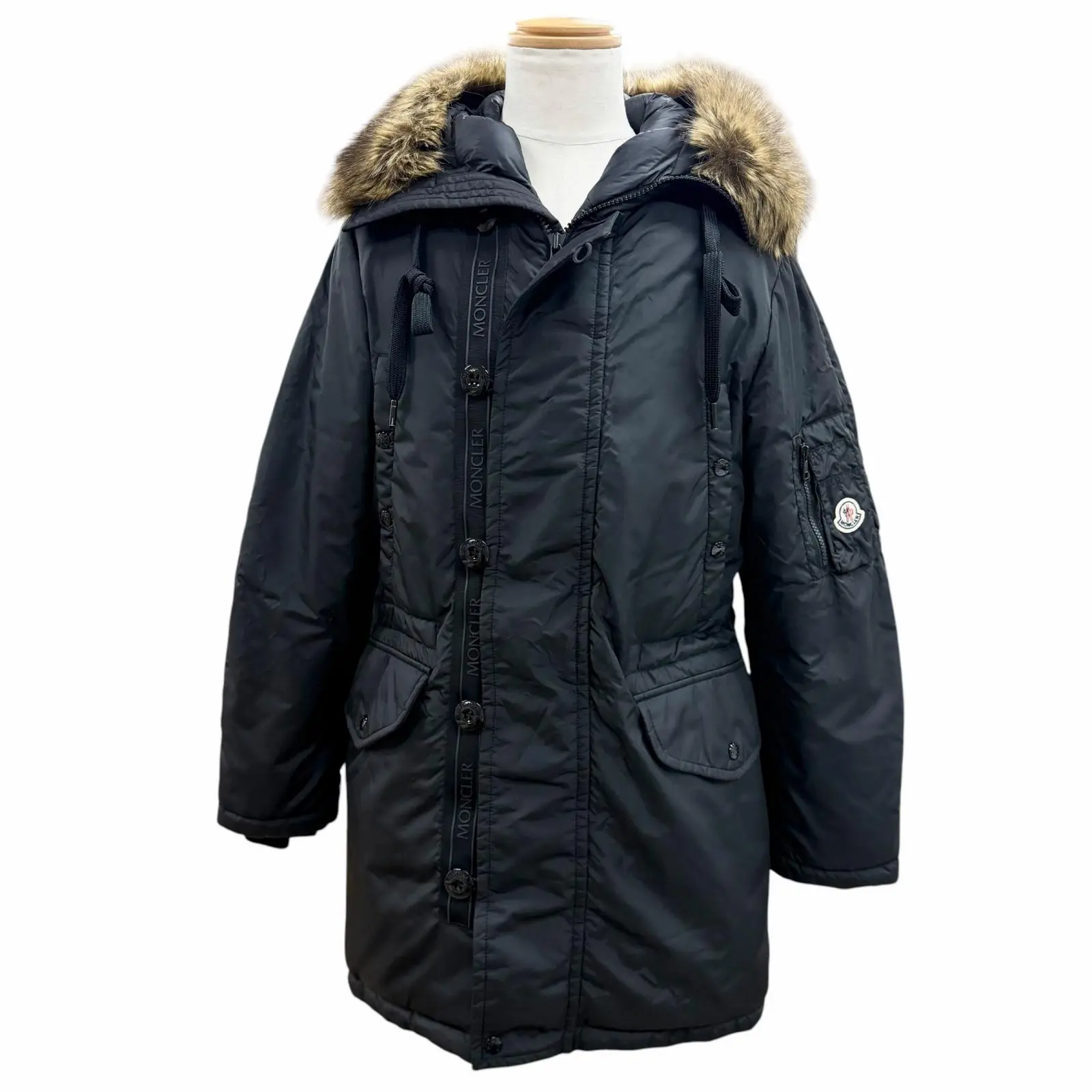 Pre-owned MONCLER Nylon Small Leather Goods AJA Down Coat