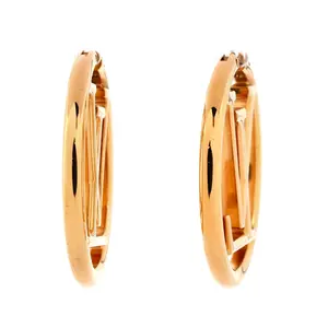 Pre-owned Louis Vuitton Louise Hoop Earrings Metal GM by Rebag