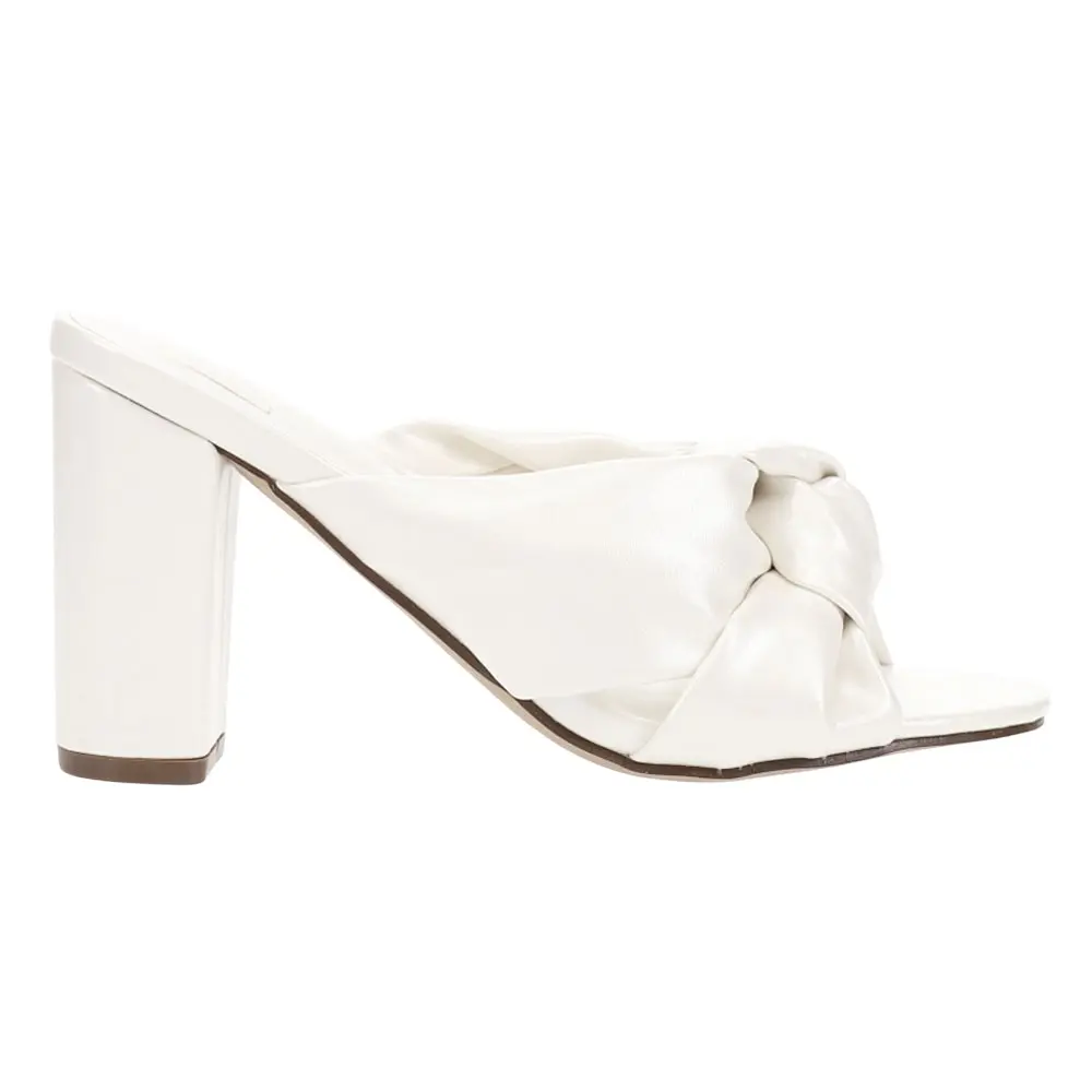 Shu Shop Womens Gerri Block  Dress Sandals High Heel 3" & Up - White