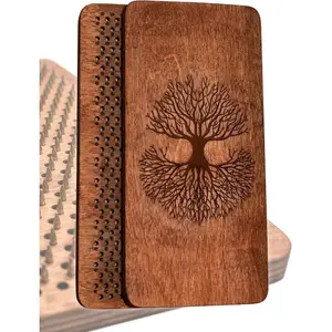 Sadhu board, Wooden Yoga Board for Acupressure and Meditation with Nails for Deep Tissue Massage, Nails Distance 0.39 In (10 mm) stackable band air  roller