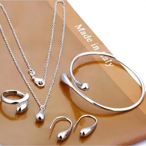 Water drop necklace jewelry set bracelet ring earring necklace four-piece fashion accessories