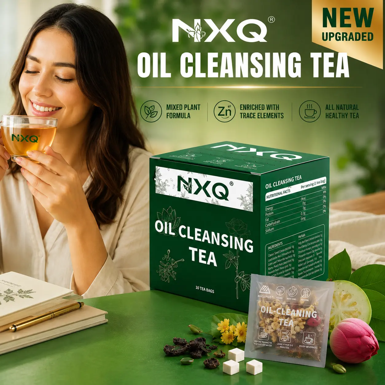 Powerful Kidney Tea, NXQ,Mixed Plant Formula with Trace Elements, All Natural Healthy Tea for Men Women Daily Dietary Care Liver Cleansing Tea Detox Tea Herbal
