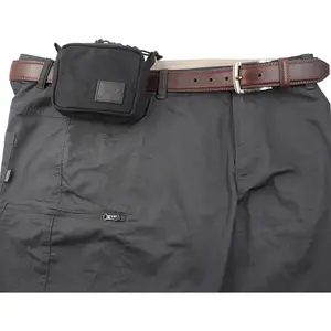 Belt Pouch for Men Women YKK Zippers, EDC Belt Pouch Bag Waist Pack for Hiking, Traveling, Outdoors, Water Resistant, Tough Waxed Canvas, Black