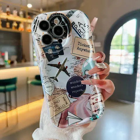 Creative Pattern Phone Case, Full Body Shockproof Phone Protective Cover, Fashion Phone Accessories Compatible with iPhone 11 12 13 14 15 16 Pro Max/Pro/Plus, Casing