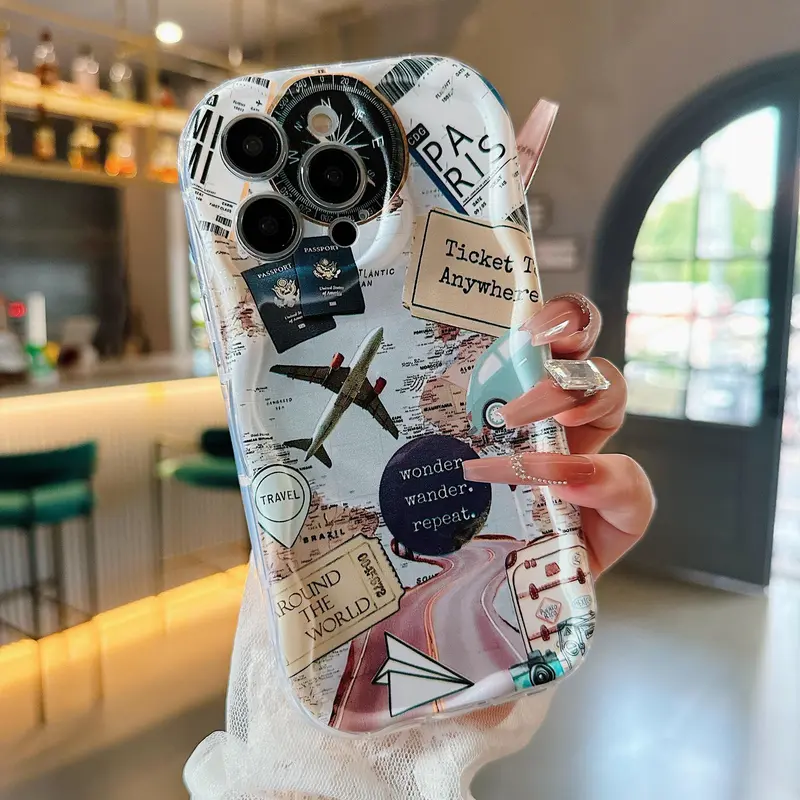 Creative Pattern Phone Case, Full Body Shockproof Phone Protective Cover, Fashion Phone Accessories Compatible with iPhone 11 12 13 14 15 16 Pro Max/Pro/Plus, Casing