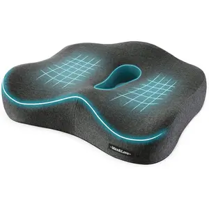Memory Foam Seat Chair Cushion for Relieves Back Sciatica Pain Tailbone Pain Coccyx Degenerating Disc Orthopedic Osteoarthritis Prostate Cushion Low Back Pain Cushion Hip Shaping (Dark Gray)