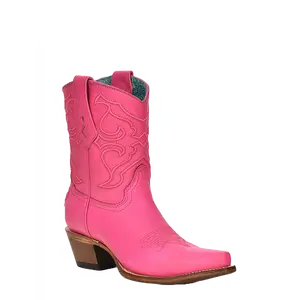 Corral Ladies Embroidery Stitch & Inlay Fuchsia Pink Ankle Boots Z5137