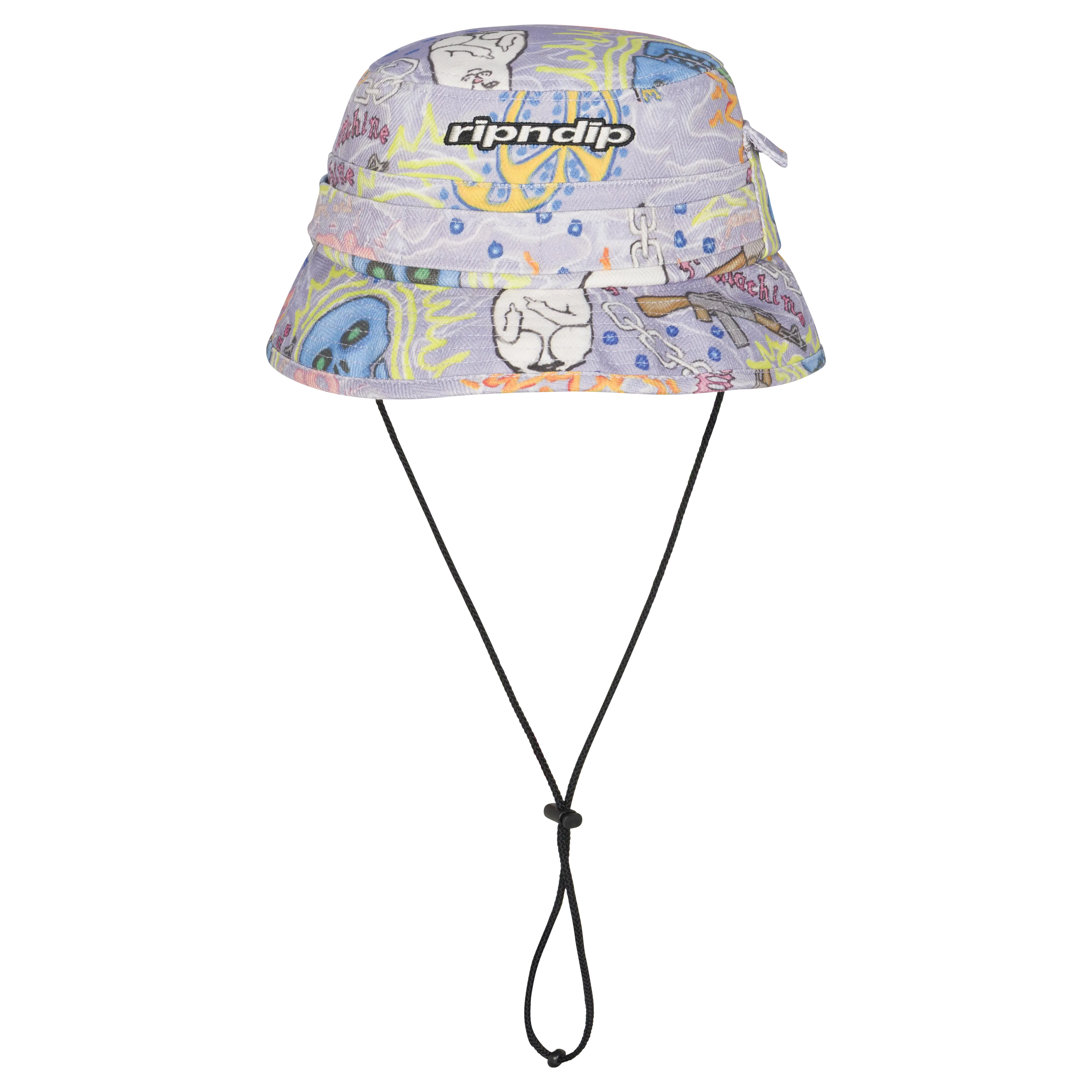 Custom Cornflower Boonie Hat with "Born to Love" All Over Graphic Print, Adjustable String & Side Velcro Pocket, Custom Hats, All-Over Print, Hook & Loop