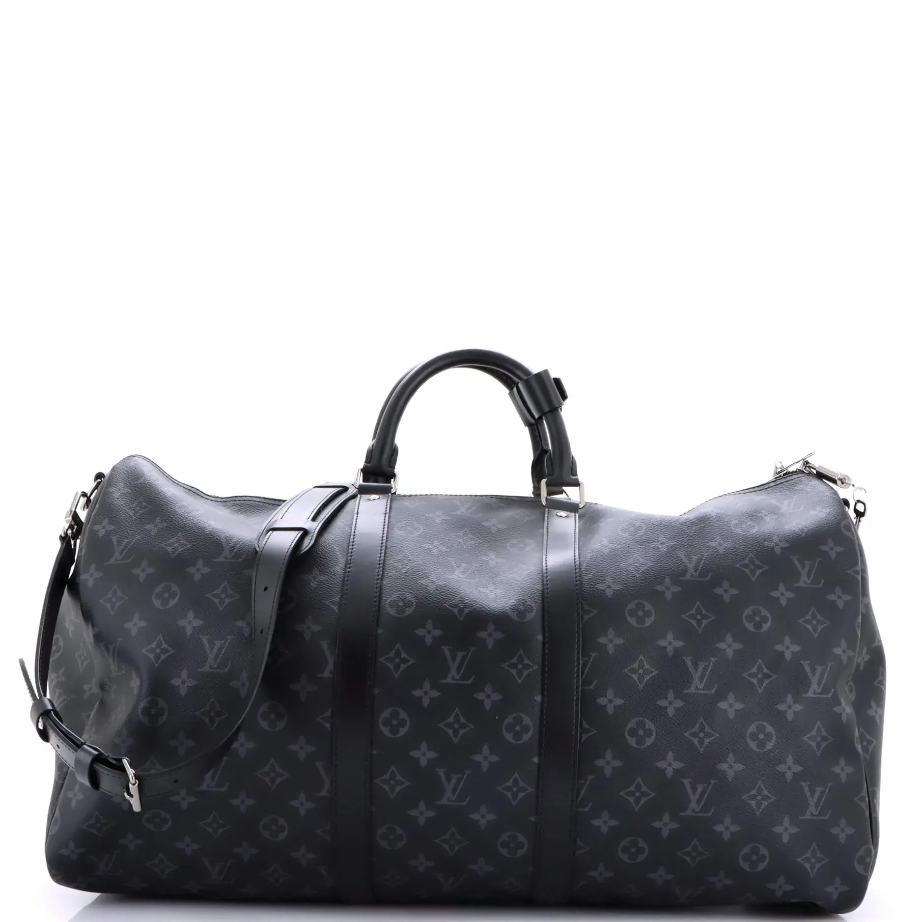 Pre-owned Louis Vuitton Canvas Coated Travel Bags Keepall Bandouliere Bag Monogram Eclipse Canvas 55 by Rebag
