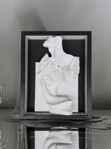 Couple Kisses Art - 8x10 Wood Shadowbox Frame - Decor - Decoration Gift Photo Artwork