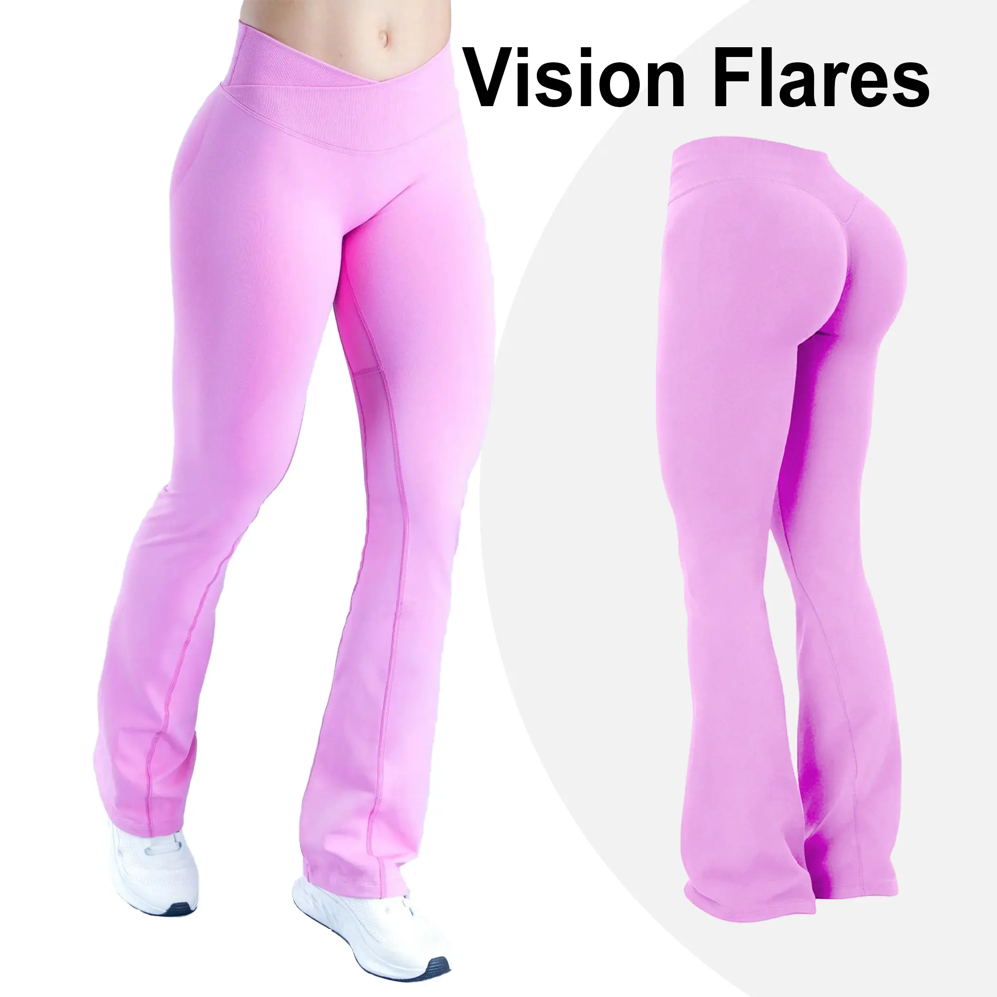 [REGULAR LENGTH] HALO Vision Flares Butt Leggings Gymwear Workout Gym Women Butt Lifting Pants Sportswear Sports Slim Fit Tummy Control Yoga Gym Yoga Clothing Activewear Bottoms