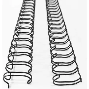 100 Pack Double Loop Wire Binding Spines, 7/16Inch Binding Wire for Letter Size, 3:1 Pitch, 80 Sheet Capacity, 32-Loop, Black, for Students and Coworkers