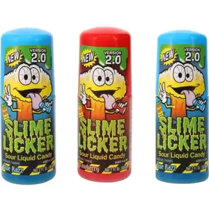 Toxic Waste ( 3 Pack), 2.0 Sour Liquid Bottle Candy  Version Sour Liquid Candy Flavors: 1 Strawberry & 2 Blue Razz old slime licker snack  pack sweet buy  bulk bulk candy