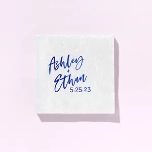 For Your Party Script Names Date Custom Cocktail Napkins | 50 Count | Custom Party Favors, Decor, Supplies & Decorations Birthday Cutlery Set, Party Tableware