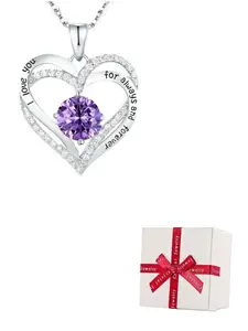 【Mother’s Day Gift】Heart Shaped Pendant Necklace with Rose Gift Box, Stainless Steel Jewelry for Party, Trendy All-Match, Perfect for Birthdays & Mother's Day，Valentine‘s day gift