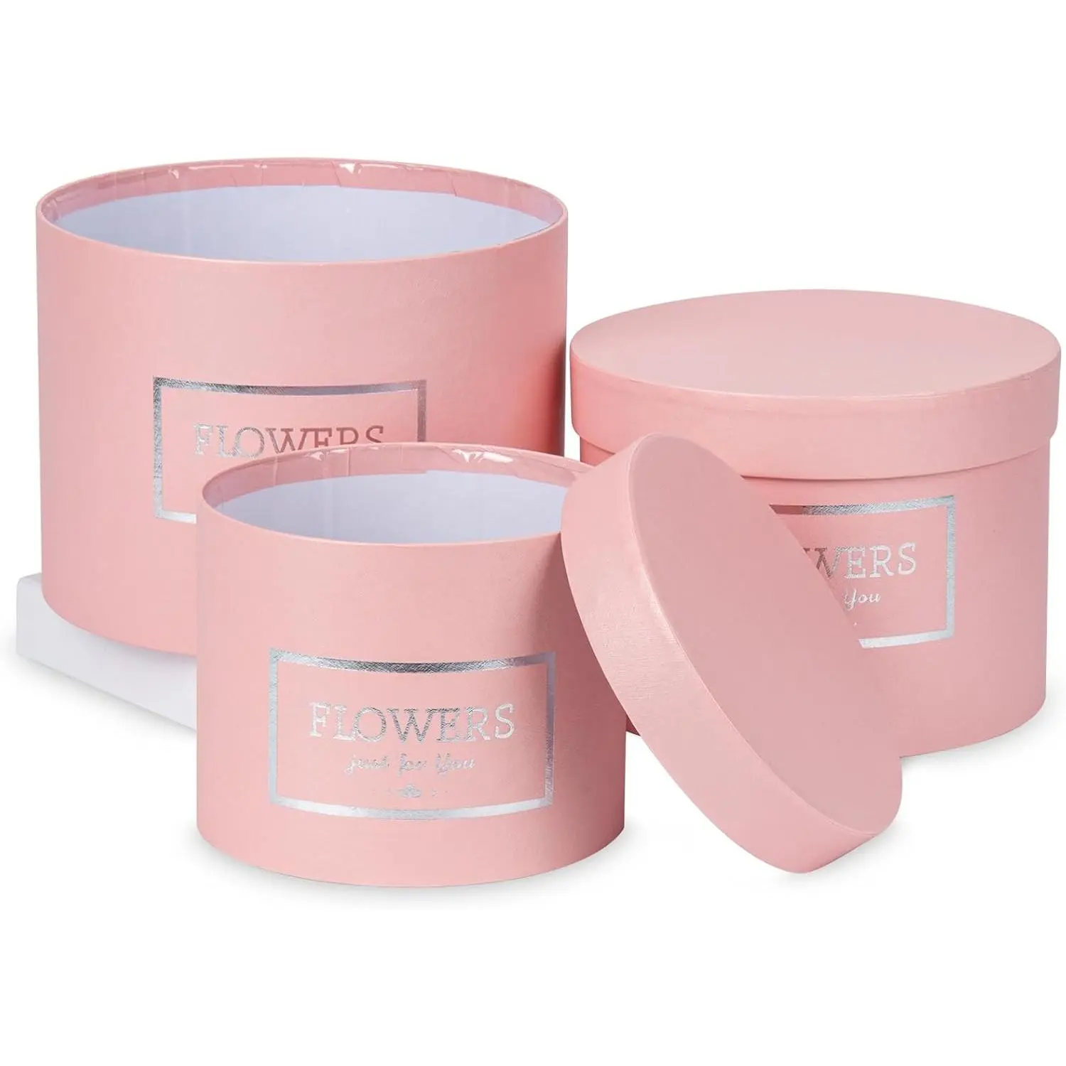Box Round  Boxes with Lids Set of 3 Nesting  Boxes for Presents Assorted Sizes Flower Boxes for Arrangements Birthday Wedding Bridesmaid Graduation Christmas Party  Bags
