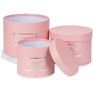 Box Round  Boxes with Lids Set of 3 Nesting  Boxes for Presents Assorted Sizes Flower Boxes for Arrangements Birthday Wedding Bridesmaid Graduation Christmas Party  Bags