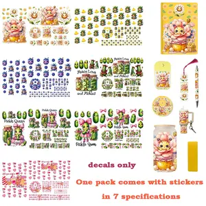 UV DTF Decoration Sticker Set, Includes 16oz Cup Stickers, A5 Notebook Stickers, Mini Keychain Stickers, Spray Bottle Stickers