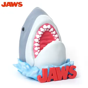 L-1PC JAWS Movie Shark Money Bank Officially Licensed PVC Coin Bank Limited Edition Horror Film Collectible Desktop Display Ornament Classic Movie Memorabilia Fun Home Decor MN-76249