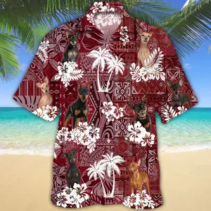 Miniature Pinscher Hawaiian Shirt, Cool Hawaiian Shirt All Over Print With Dog, Trendy Hawaiian Shirt for Men and Women - Perfect for Beach, Vacation, or Casual Summer Outfits, Unisex Fit