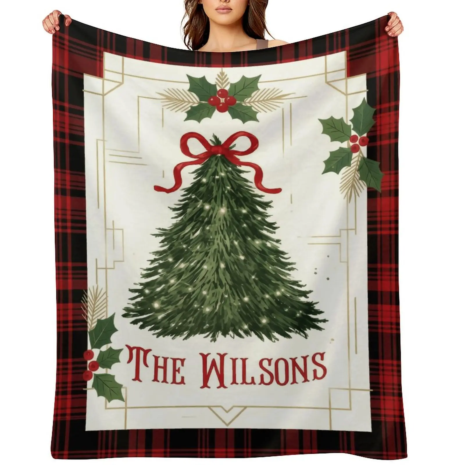 Festive Christmas-Themed Plush Throw Blanket | Exquisite Christmas-Patterned Flannel Blanket | Holiday Gift for Friends | Multifunctional Nap Blanket for Outdoor and Home Use