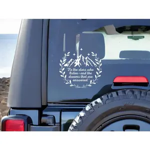 ACOTAR To the Stars Who Listen Car Decal, UV 3D Sticker, Sarah J Maas Licensed A Court of Thorns and Roses Window Sticker, Kindle Sticker