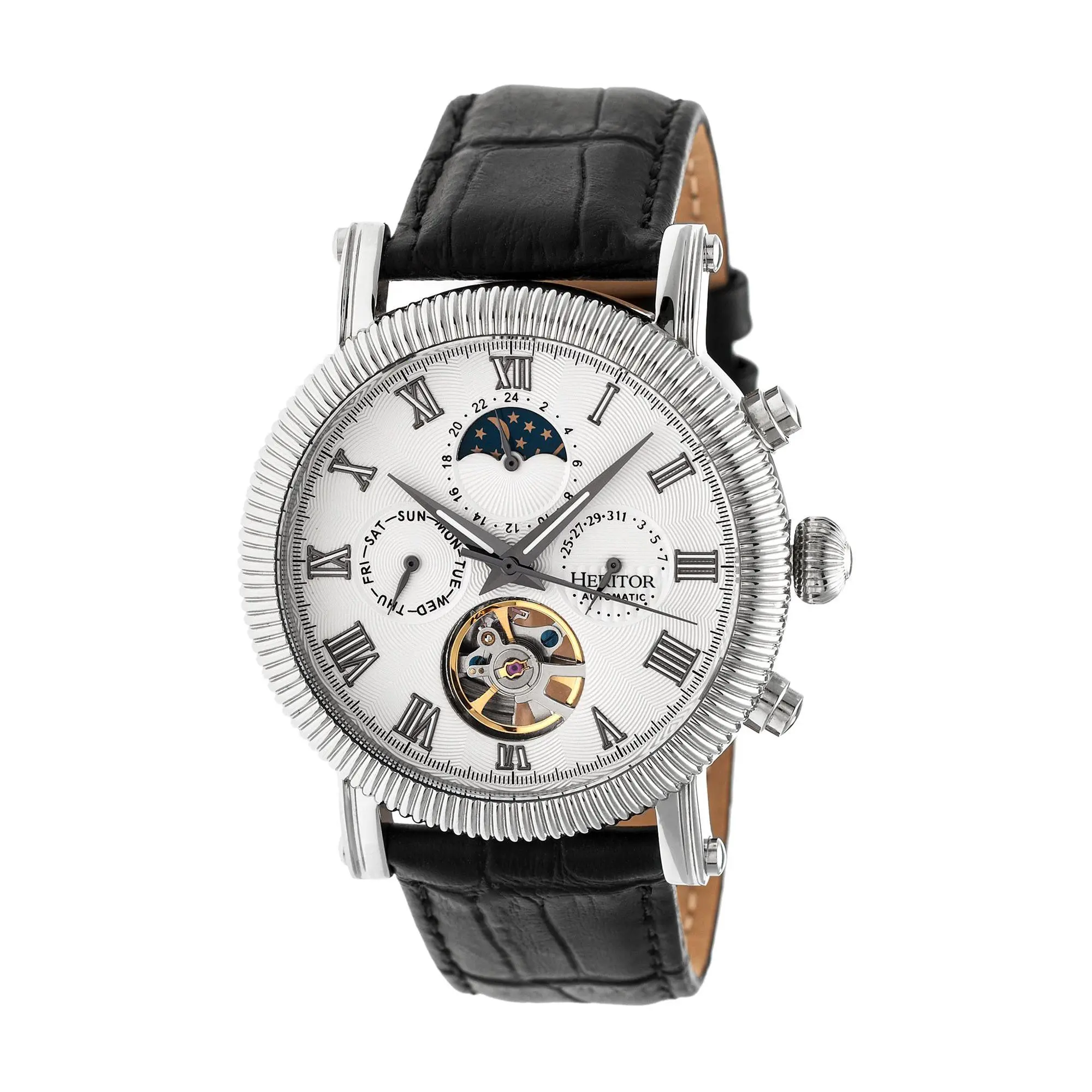 Heritor Automatic Winston Stainless Steel Leather Strap Watch Heritor Automatic Winston Stainless Steel Leather Strap Watch