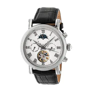Heritor Automatic Winston Stainless Steel Leather Strap Watch