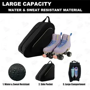 Skate Storage Bag Waterproof Durable Skate Bag Suitable for ice, inline roller skating and four-wheel skates