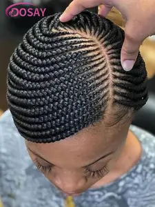 DOSAY 36" Side Part Braided Wigs for Black Women Synthetic Knotless Box Full Lace Braids Wig with Baby Hair Braids Natural Appearance